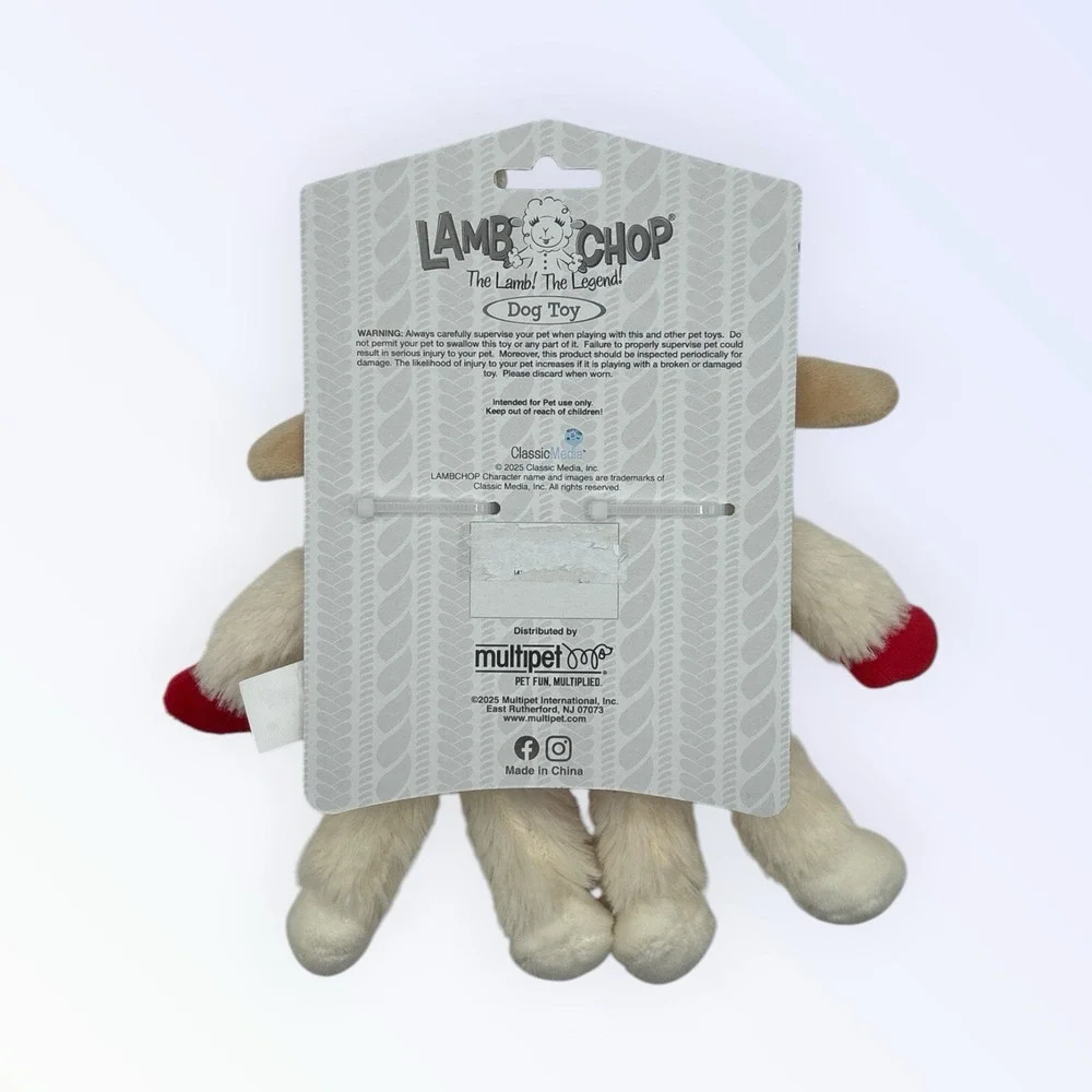 NWT MULTIPET DOG TOY LAMB CHOP SANTA WITH HAT 6